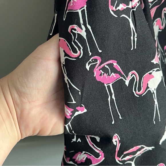 Crown & Ivy Black Black & Pink Flamingo Dress -Size 12P - Picture 11 of 13